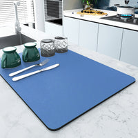 Napa Leather Absorbent Coffee Machine Mat, Quick Dry Bar Countertop Drainer Pad, Kitchen Sink Dish Drying Mat