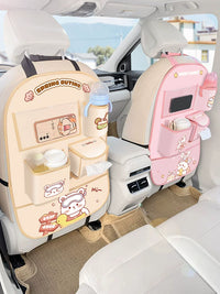 Car Seat Back Protector with Storage Pockets, Anti-Kick Mat for Kids, Universal Fit