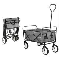 Foldable Outdoor Utility Wagon with Telescopic Handle for Camping, Gardening, Fishing, and Beach