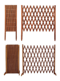 Expandable Wooden Garden Fence Trellis for Outdoor Yard and Pet Enclosure