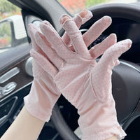 Women's Short Fingerless Sun Protection Gloves for Driving & Cycling