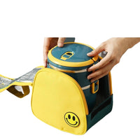 Ins-Style Stackable Lunch Box with Lid, Large Capacity Multi-Layer Divided Bento Box for Adults and Students