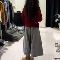 Women's Red Cable Knit Sweater & Pants Set - Autumn 2025 Collection