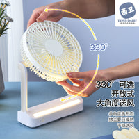 6-inch Desktop Oscillating Mini Fan with Night Light, Portable for Camping and Kitchen