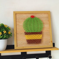 Cactus String Art DIY Kit with Yarn and Nails for Home Decor