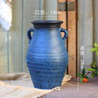 Chinese Style Coarse Pottery Ceramic Vase for Dried Flowers Hydroponics Succulents Living Room Decor