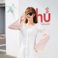 Summer Ice Silk Sun Protection Arm Sleeves with Finger Holes for Driving and Outdoor Activities