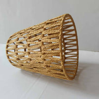 Handwoven Wabi-Sabi Rattan Lampshade for Restaurant Cafe Teahouse Decor