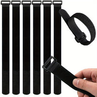Reusable Hook and Loop Cable Ties with Buckle for Cord Management and Organization