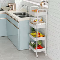 Multi-Layer Rolling Utility Cart with Wheels for Kitchen, Bathroom, and Storage