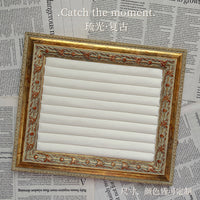 Vintage Gilded Frame Cream White Jewelry Display Stand for Necklaces Earrings Bracelets Rings