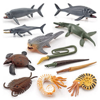 Miniature Prehistoric Ocean Animal Models for Kids - Ammonite, Trilobite, Turtle, Dunkleosteus Figurines