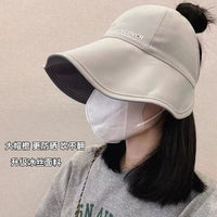 Women's Summer Reversible Sun Hat with Wide Brim and Ponytail Hole, Quick Dry Ice Silk UV Protection Bucket Hat
