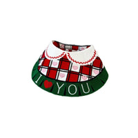 Christmas Pet Bib Collar with Ruffled Lace and Embroidery for Cats and Dogs