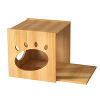 Wall-Mounted Cat Climbing Frame with Solid Wood Perches and Space Capsule Hammock for Cats