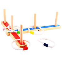 Wooden Ring Toss Game for Kids, Outdoor Interactive Brain Development Educational Toy for Preschoolers