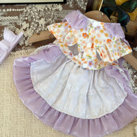 Handmade Yellow-Purple Tulle Pet Dress for Cats and Dogs