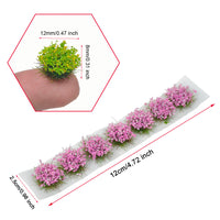 TEMOD 49-Cluster Mixed Color Miniature Flower Tufts for DIY Sand Table Scenery