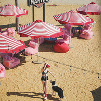 Large Pink Outdoor Patio Umbrella with UV Protection, 3x3 Meter Square Sunshade for Garden, Balcony, and Commercial Use