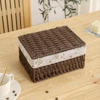 Woven Storage Basket for Desktop, Remote Control, Keys, and Sundries