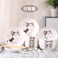 18-Piece Dinnerware Set with Bowls, Plates, and Chopsticks for Home or Dorm