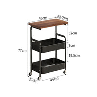 Multi-Layer Rolling Utility Cart with Storage Shelves for Home and Office