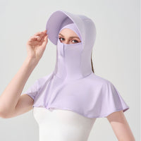 Women's UV Protection Sun Hoodie with Face Mask, Breathable Ice Silk Fabric