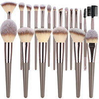 Champagne Makeup Brush Set with Sponge and Brush Cleaning Bowl