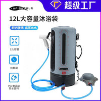 Portable Solar Heated Shower Bag for Outdoor Camping and Travel, High Pressure Standing Shower with Storage