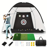 Portable Golf Hitting Net with Mat and Balls for Indoor/Outdoor Practice