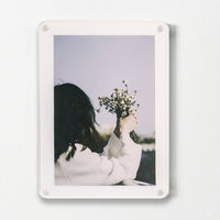 Magnetic Acrylic Photo Frame for Instant Prints and Cards, Transparent Display Stand for 6x7 inch Photos