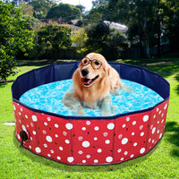 Foldable PVC Pet Swimming Pool with Sprinkler for Dogs and Cats, Portable Bathing Tub