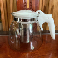 Glass Teapot with Infuser and Warming Base, Borosilicate Glass Tea Maker for Loose Leaf and Blooming Tea