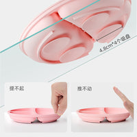 Baby Silicone Divided Suction Plate for Self-Feeding Infants and Toddlers, Food Grade One-Piece Kids Dinnerware