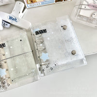 Ins Style Transparent Glitter Star PVC A8/M5 Loose-Leaf Notebook Soft Cover