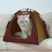 Foldable Pet Tent Bed for Cats and Small Dogs, Breathable Semi-Enclosed Outdoor Cat House