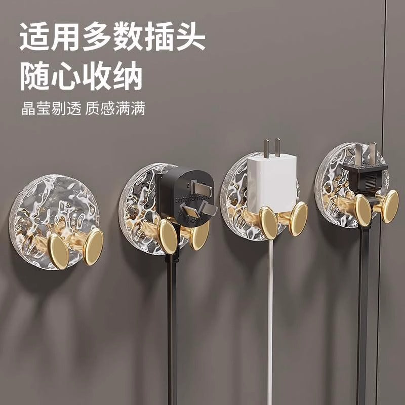 Self-Adhesive Power Cord Plug Holder Hooks for Kitchen and Home Organization