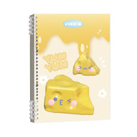 Sea Salt Cheese 5-Hole Loose-Leaf Notebook with PP Cover, Grid/Blank Pages for Students