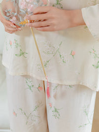 New Chinese Style Cotton Silk Pajama Set for Women - Summer Loungewear with Traditional Design