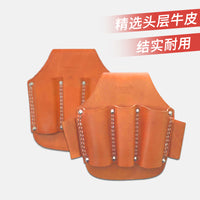 Genuine Leather Electrician Tool Pouch Belt with Multi-Pocket Hardware Plier Holder