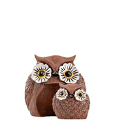 Resin Owl Figurine for Garden & Home Decor, Vintage-Style Planter Ornament & Photo Prop