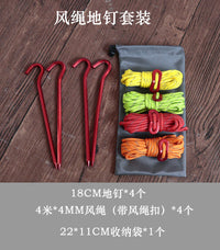 Reflective Guy Line and Tent Stake Kit with Aluminum Adjusters for Camping and Tarps
