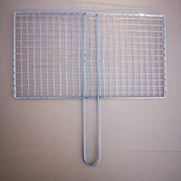 Portable BBQ Grilling Basket with Foldable Handle for Fish and Meat