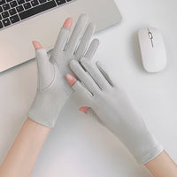 Women's Thin Fingerless UV Protection Gloves for Driving Cycling Outdoor Activities