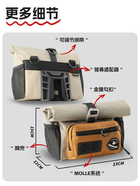 Rhino Walking Folding Bike Pig Nose Bag, Small Cloth Front Bag for Brompton, Quick Release Cycling Sling Bag