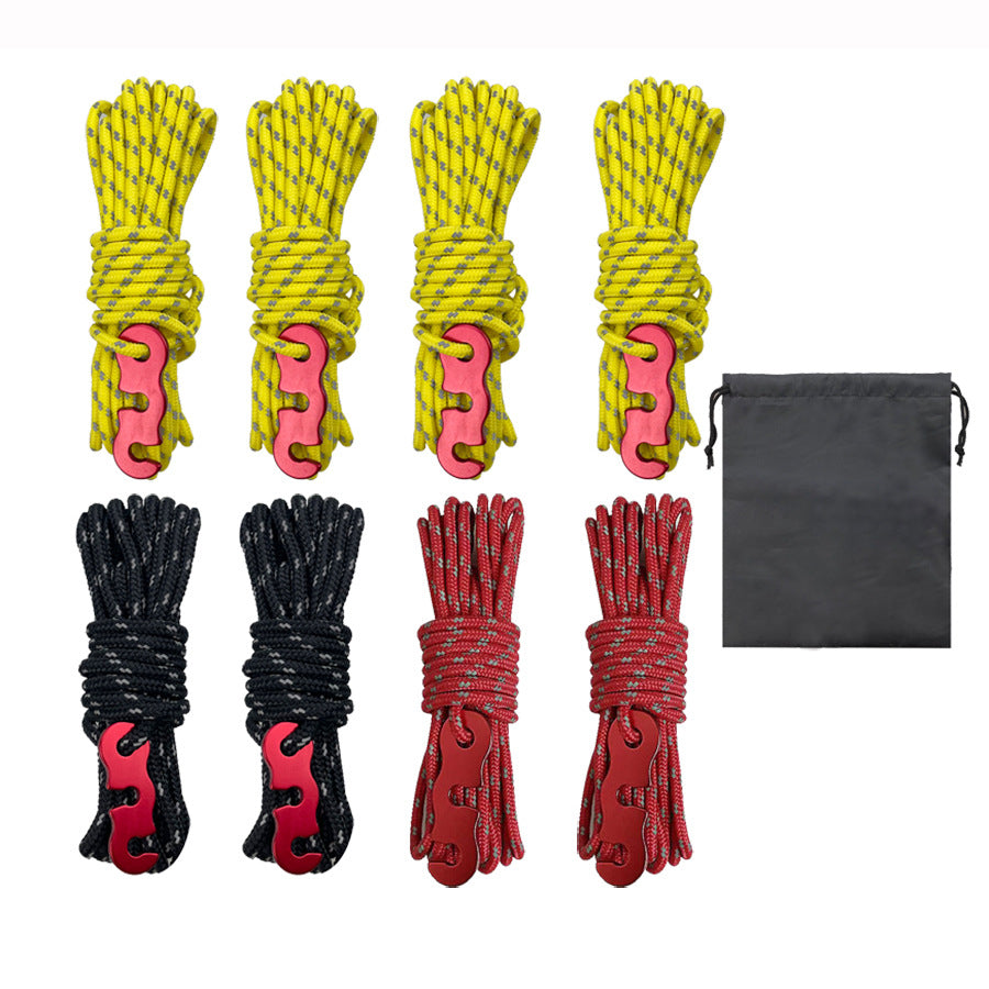 Reflective Guy Ropes with Tensioners for Camping Tents and Tarps, 4m Length