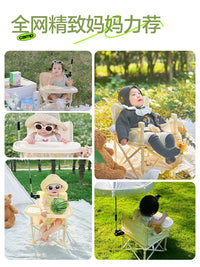 Portable Baby & Toddler Folding High Chair with Tray for Outdoor Camping & Beach