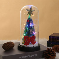 Light-Up Glass Christmas Tree Ornament Mini LED Night Light Desktop Decoration Creative Christmas Gift