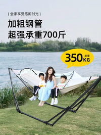 Outdoor Hammock with Stand, Anti-Tip Thickened Frame, Portable Folding Swing for Adults and Kids