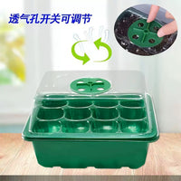 12-Cell Seedling Starter Tray with Adjustable Ventilation Dome for Gardening